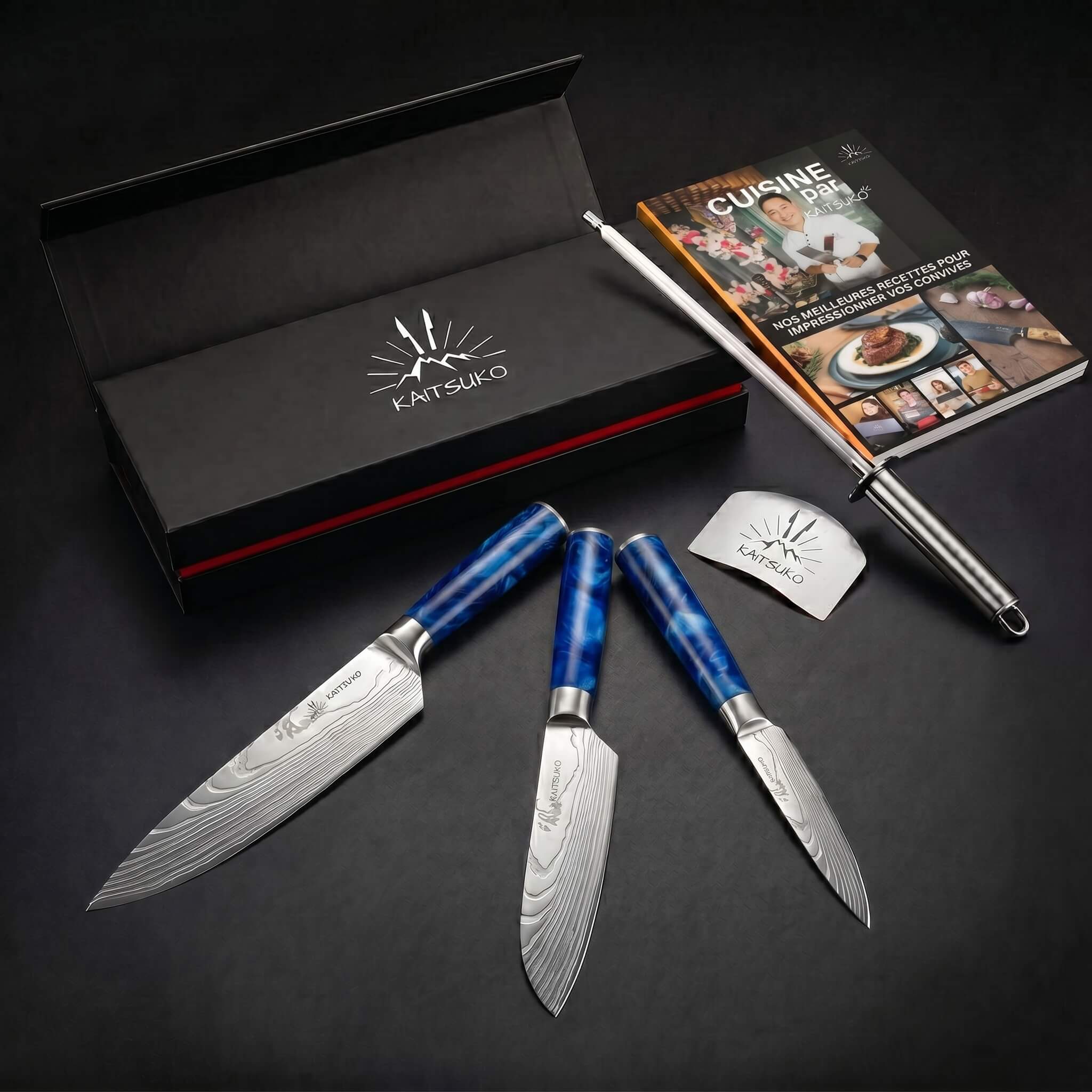 Mother's Day Bundle (3 Japanese Knives + 1 Pro Sharpener + 1 Finger Guard Free + 1 E-Book Free)