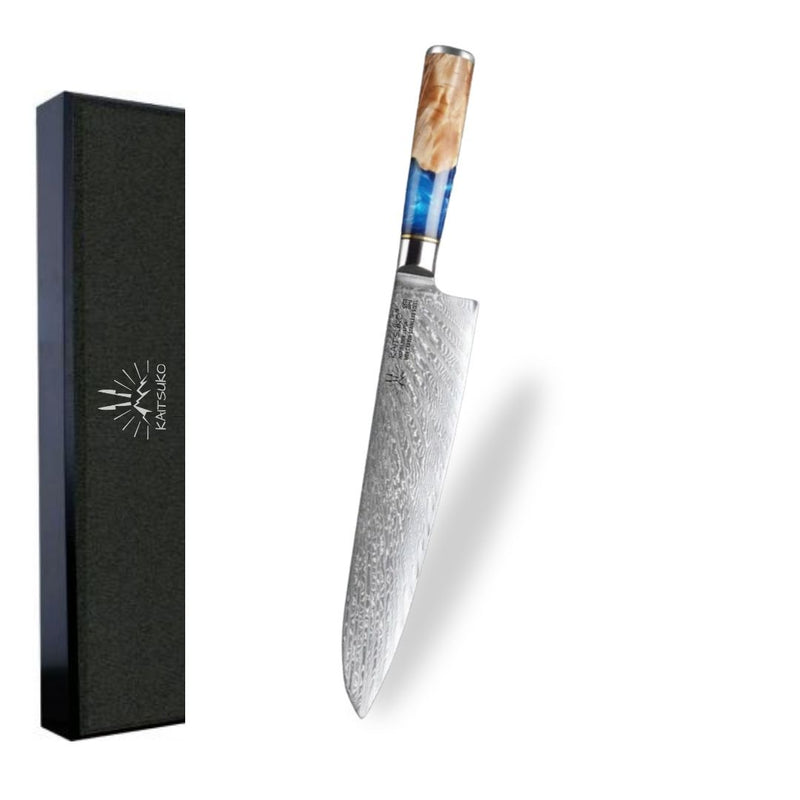 Kaitsuko large chef's knife 67-layer Damascus steel blade