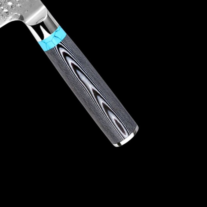 Japanese damascus knife grey handle